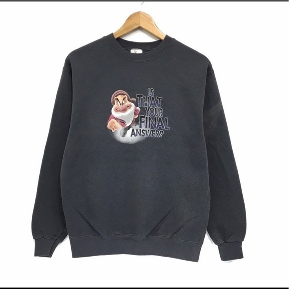 Vintage GRUMPY SNOW WHITE Crewneck Sweatshirt Big Logo Pullover - Picture 1 of 9